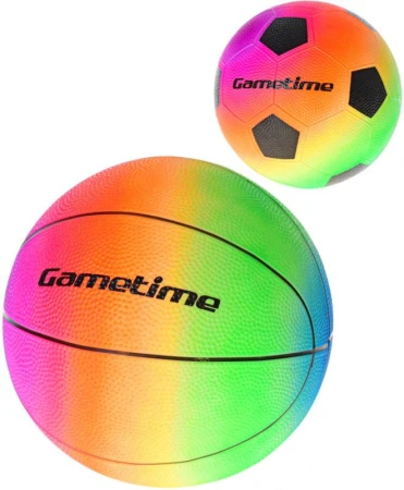 Míč Gametime baby duhový balon junior fotbal / basketbal 2 druhy