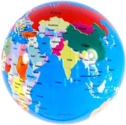 Míč glóbus 23cm potištěný balon zeměkoule v síťce Míč glóbus 23cm potištěný balon zeměkoule v síťce