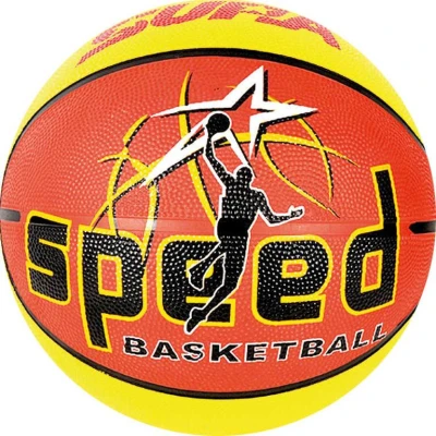 Míč na košíkovou různobarevný s grafikou basketbal 4 druhy