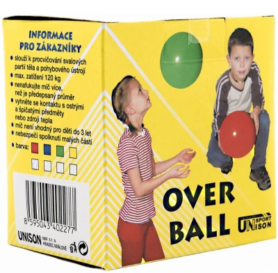 Míč overball 260mm červený fitness gymball rehabilitační do 120kg