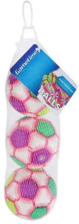 Míček Gametime soft měkký s potiskem 7cm 5 druhů set 3ks v síťce