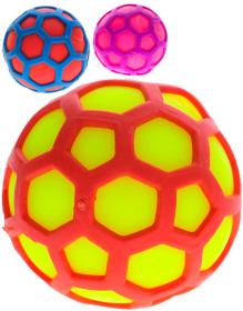 Míček hexagon strečový 6,5cm síťkový bublinový balónek 3 barvy plast Míček hexagon strečový 6,5cm síťkový bublinový balónek 3 barvy plast