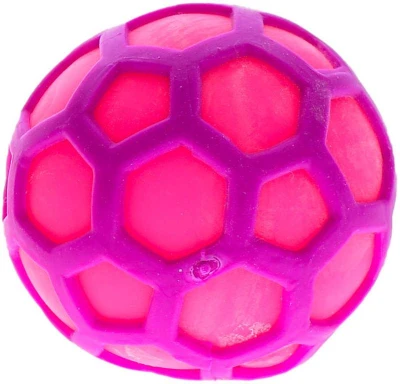 Míček hexagon strečový 6,5cm síťkový bublinový balónek 3 barvy plast