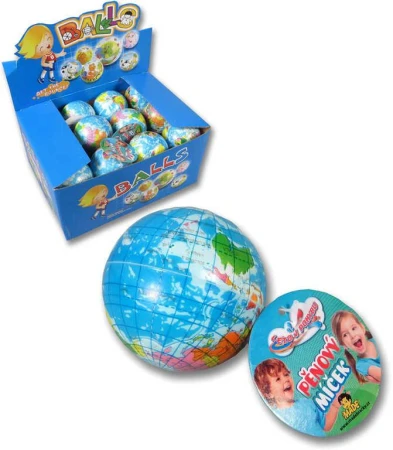 Míček pěnový zeměkoule 5,5cm soft balonek Míček pěnový zeměkoule 5,5cm soft balonek