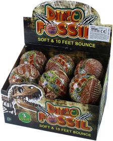Míček skákací měkký 6,5cm dino zkamenělina s otiskem Dino Fossil