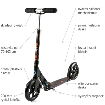 Micro Black skládací Koloběžka