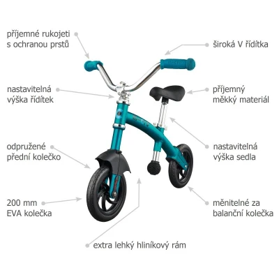 Micro G-Bike Chopper Deluxe Aqua dětské odrážedlo