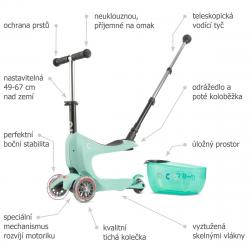 Micro Mini2go Deluxe Plus - mátová (mint) + reflexní sada