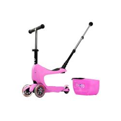 Micro Mini2go Deluxe Plus - růžová (pink) + reflexní sada Micro Mini2go Deluxe Plus - růžová (pink) + reflexní sada
