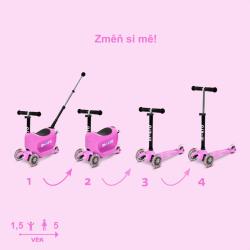 Micro Mini2go Deluxe Plus - růžová (pink) + reflexní sada