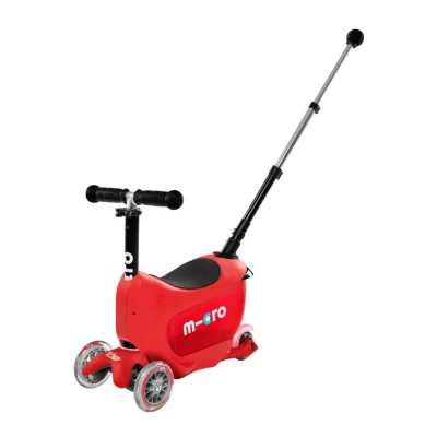 Micro Mini2go Deluxe Plus - červená (red) + reflexní sada