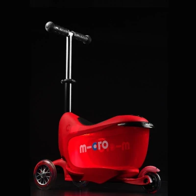 Micro Mini2go Deluxe Plus - červená (red) + reflexní sada