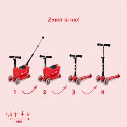 Micro Mini2go Deluxe Plus - červená (red) + reflexní sada