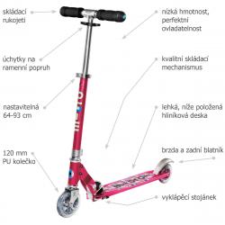 Micro Sprite Raspberry Floral koloběžka