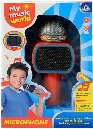 Mikrofon dětský karaoke s melodií na baterie LED Světlo Zvuk plast