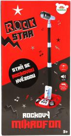 Mikrofon dětský stojanový Karaoke Rock Star na baterie Světlo Zvuk