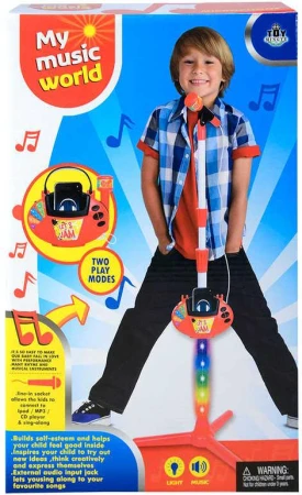 Mikrofon dětský stojanový na baterie MP3 / IPOD / Přehrávač Světlo Zvuk Mikrofon dětský stojanový na baterie MP3 / IPOD / Přehrávač Světlo Zvuk