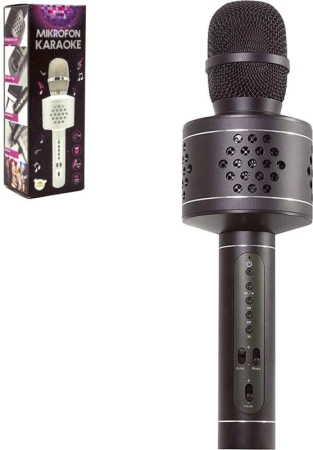 Mikrofon Karaoke Bluetooth černý bezdrátový na baterie USB kabel v krabici Mikrofon Karaoke Bluetooth černý bezdrátový na baterie USB kabel v krabici
