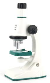 Mikroskop dětský bílý 200x/600x/1200x na baterie Světlo 2 barvy