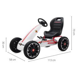 Milly Mally Dětská šlapací motokára Go-kart Abarth bílá
