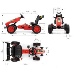 MILLY MALLY Dětská šlapací motokára Go-kart Rocket červená