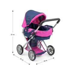 MILLY MALLY Dětský kočárek pro panenky Alice Prestige Navy