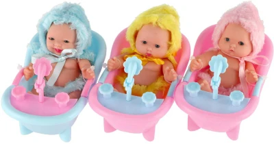 Miminko panenka ve vaničce měkké tělo kloubová 3 druhy