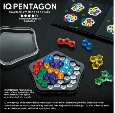 Mindok Hlavolamová hra SMART GAMES IQ Deluxe-Pentagon 120 rébusů