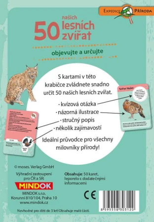 Mindok HRA kvízová Expedice Příroda: 50 našich lesních zvířat naučná