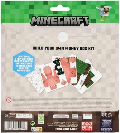 Minecraft pokladnička prasátko kreativní set výroba kasičky karton