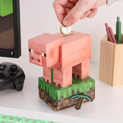 Minecraft pokladnička prasátko kreativní set výroba kasičky karton