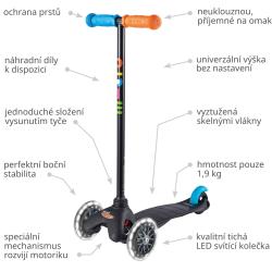 Mini Micro Classic Black LED koloběžka