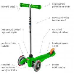 Micro Mini Green dětská koloběžka + reflexní sada