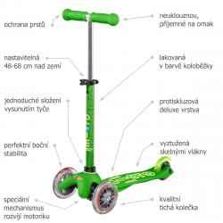 Mini Micro Deluxe Green koloběžka + reflexní sada