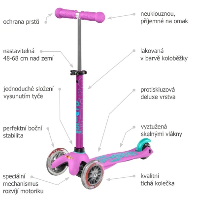 Mini Micro Deluxe Lavender koloběžka + reflexní sada