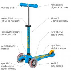 Mini Micro Deluxe Ocean Blue koloběžka + reflexní sada