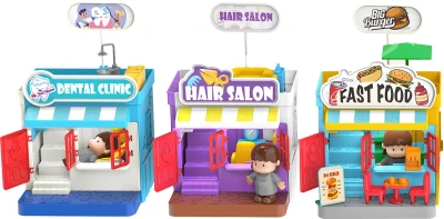 Mini tematický herní svět k sestavení plastová skládačka 6 druhů