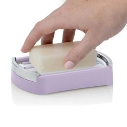 Miska na mýdlo Marta plast, fialová 12,5x9x2,5 cm