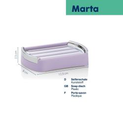 Miska na mýdlo Marta plast, fialová 12,5x9x2,5 cm