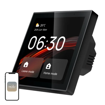 Moes CCP-TY-LN černý ovládací panel s Wi-Fi, ZigBee a 4" LCD displejem