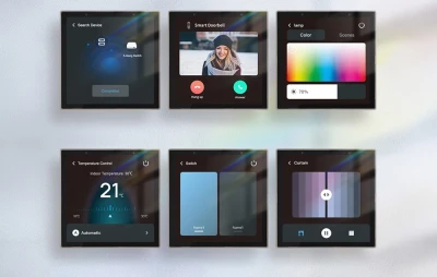 Moes CCP-TY-LN černý ovládací panel s Wi-Fi, ZigBee a 4" LCD displejem
