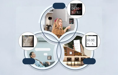 Moes CCP-TY-LN černý ovládací panel s Wi-Fi, ZigBee a 4" LCD displejem