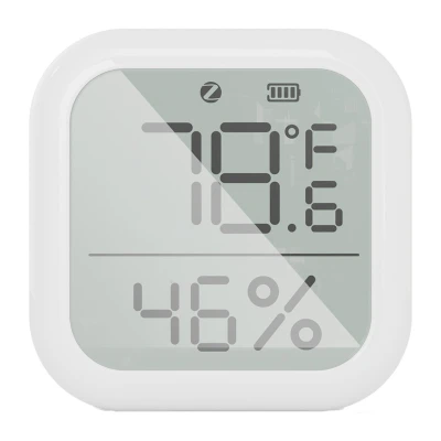 Moes ZSS-KB-TH-LF-C bílý senzor teploty a vlhkosti se ZigBee a LCD displejem