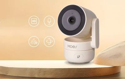 Moes WCM-P52P krémovo-černá 4MP Wi-Fi PTZ IP kamera