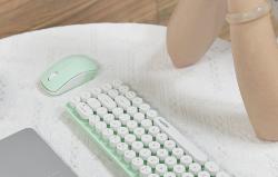 Mofii Sada bezdrátové klávesnice a myši Bean 2.4G (bílo-zelená)