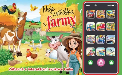 Moje zvířátka z farmy interaktivní set zvuková kniha + mobil na baterie Zvuk CZ
