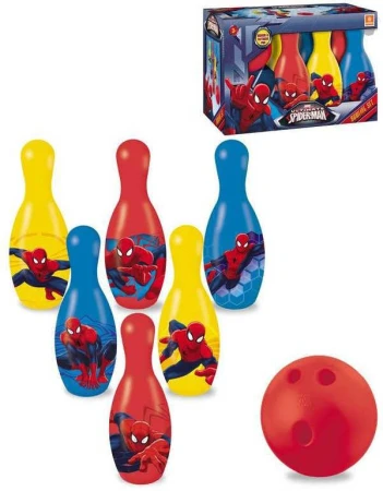 MONDO Hra Kuželky Spiderman 18cm dětský bowling (společenská hra)
