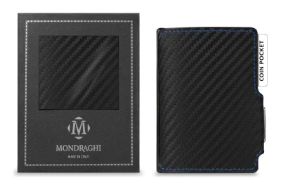 Mondraghi Racing Carbon Blue černá pánská peněženka