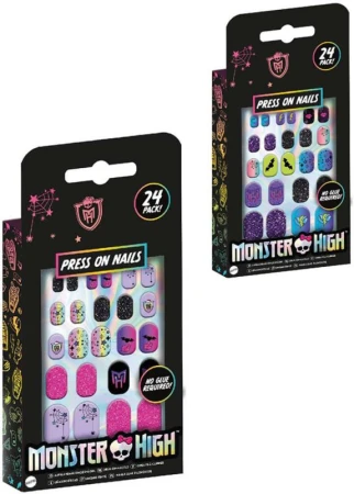 MONSTER HIGH Nalepovací dětské nehty set 24ks 2 barvy MONSTER HIGH Nalepovací dětské nehty set 24ks 2 barvy