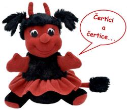 Moravská ústředna Baby čertice Berta 23cm na baterie Zvuk PLYŠ